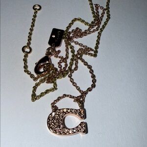 Coach Two-Tone Gold and Rose Gold C Necklace